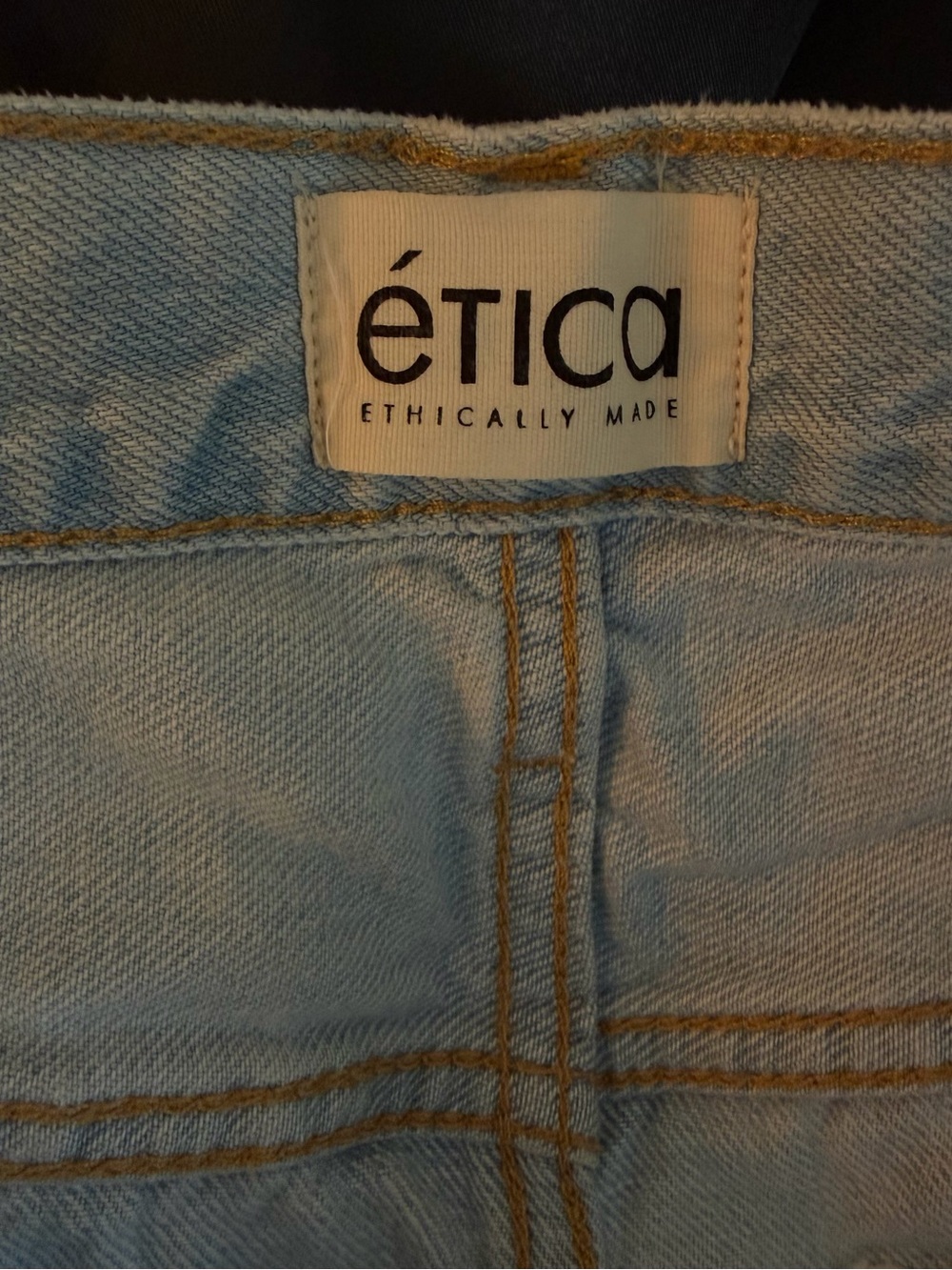 Etica Light Blue Distressed Jean Shorts - Picture 4 of 5